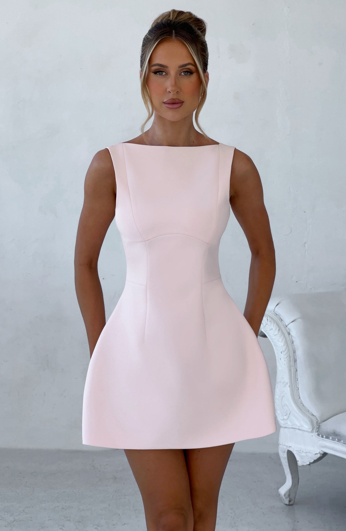 Alana - Robe Mini Rose Poudré