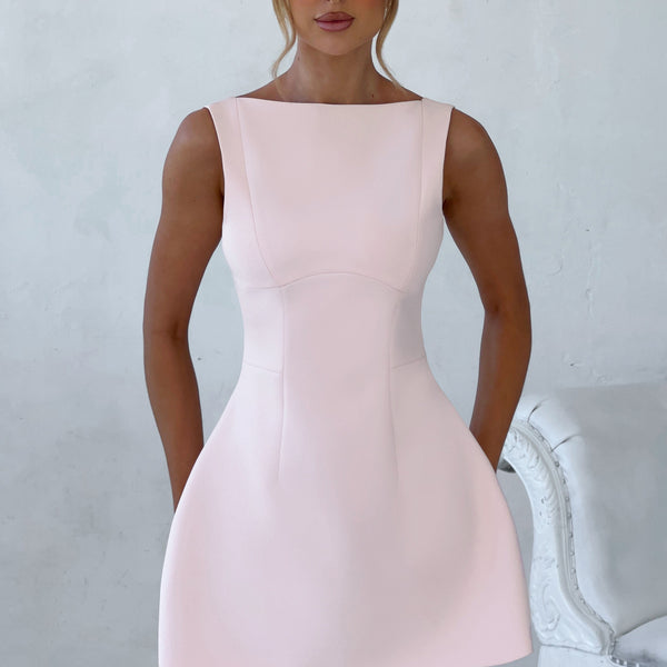 Alana - Robe Mini Rose Poudré