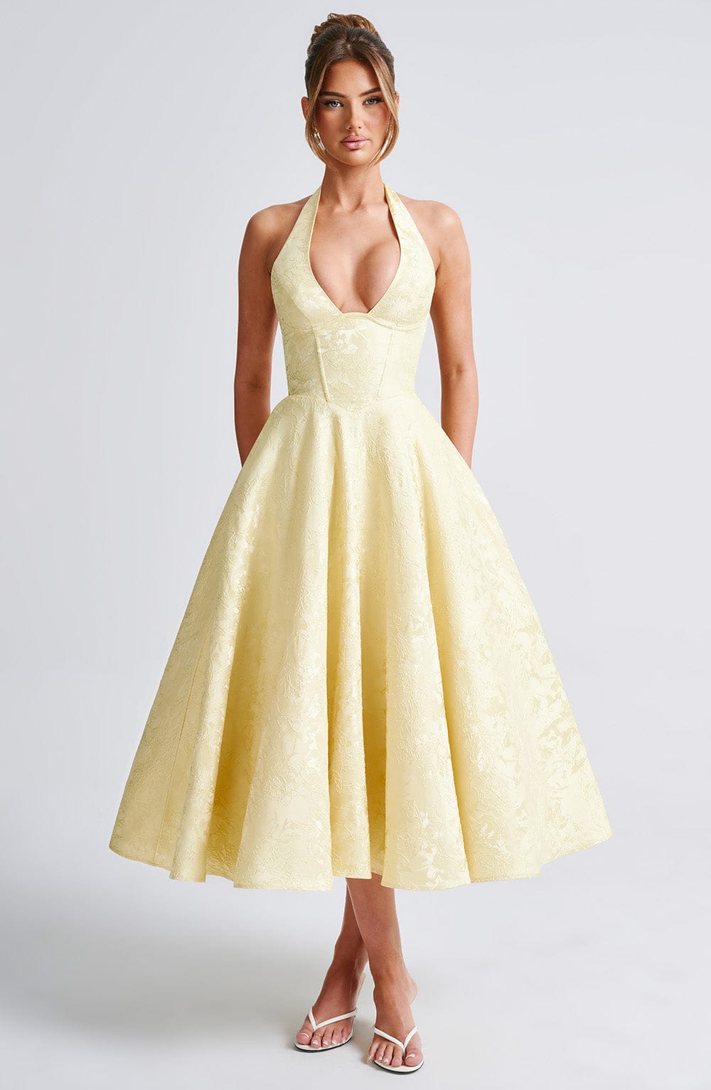 Effie – Robe Midi Jaune Citron