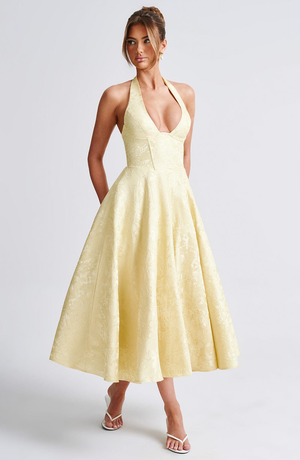 Effie – Robe Midi Jaune Citron