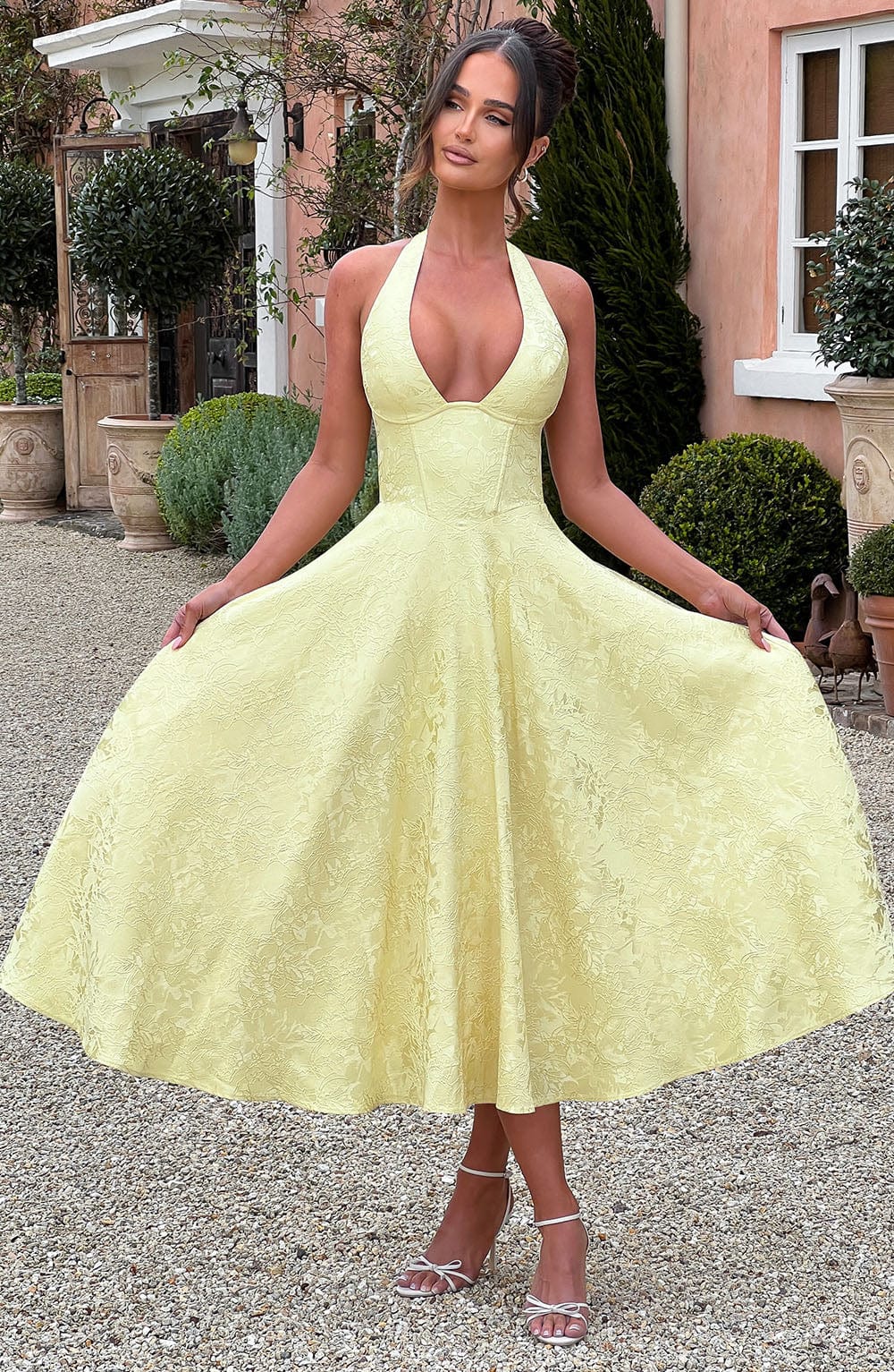 Effie – Robe Midi Jaune Citron