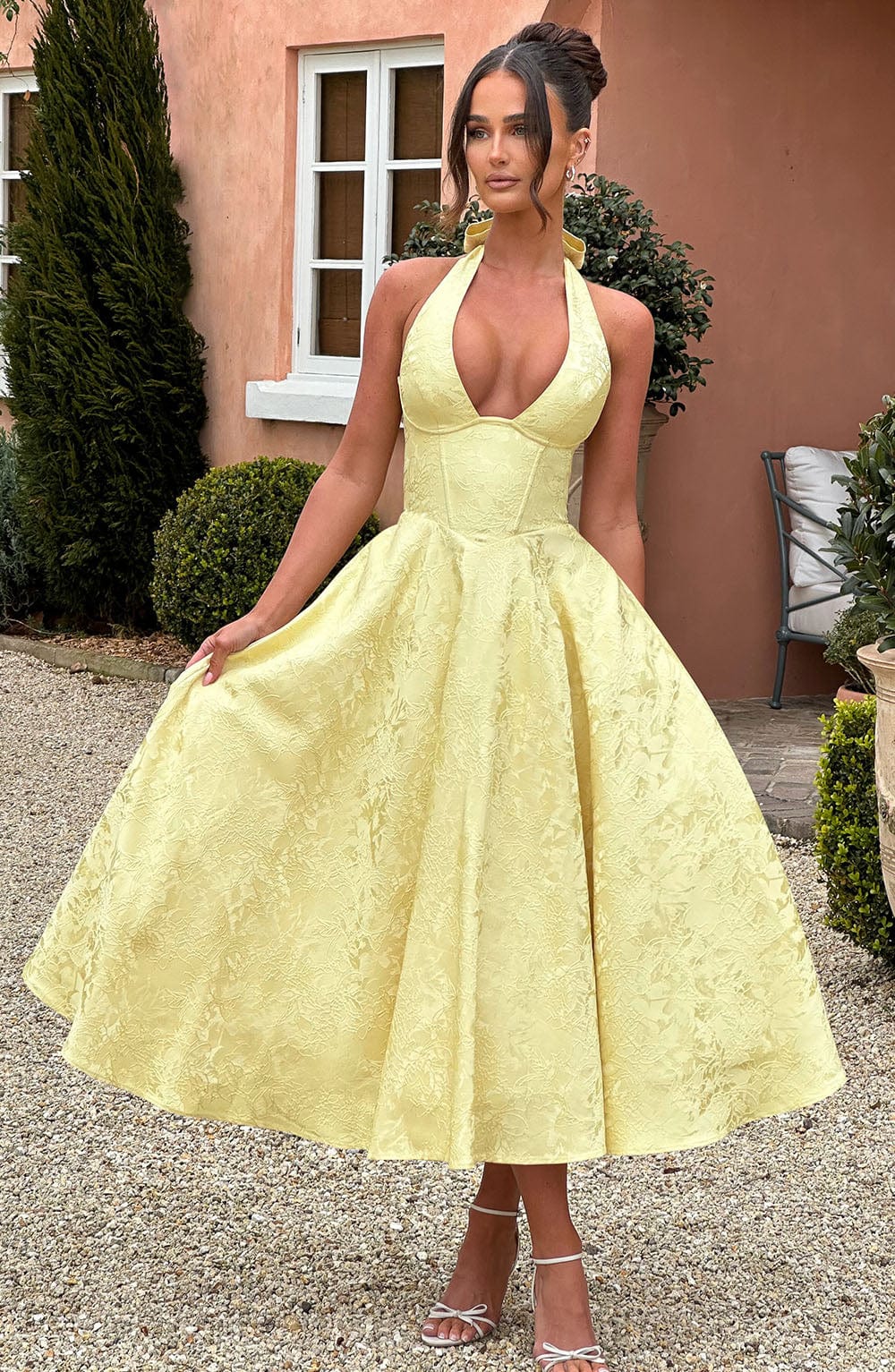 Effie – Robe Midi Jaune Citron