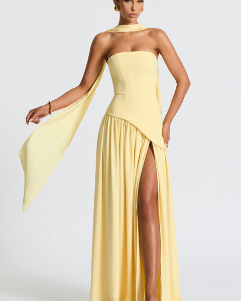Maliyah – Robe Maxi Jaune Citron